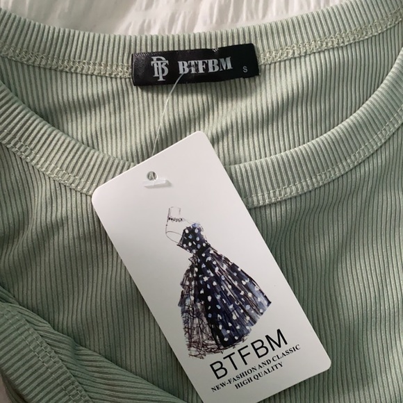 NWT Sage Green Mini Cinch Dress Tank Top Bodycon - Picture 6 of 6